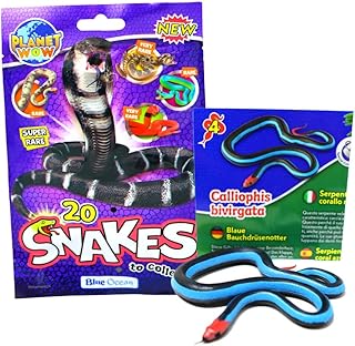 Generisch Blue Ocean Snakes Figuras coleccionables 2024 – Planet Wow Cambio de color Serpiente – Selección (Figura 4. Nutrias abdominales azules)