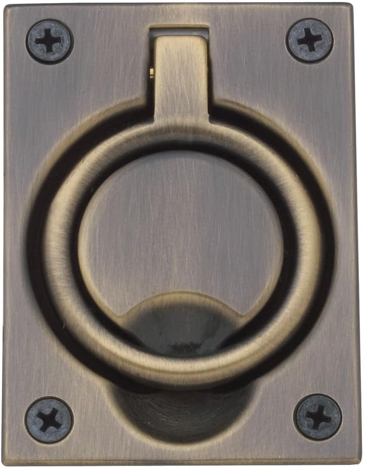 Baldwin 0395050 Flush Ring Pull, Antique Brass