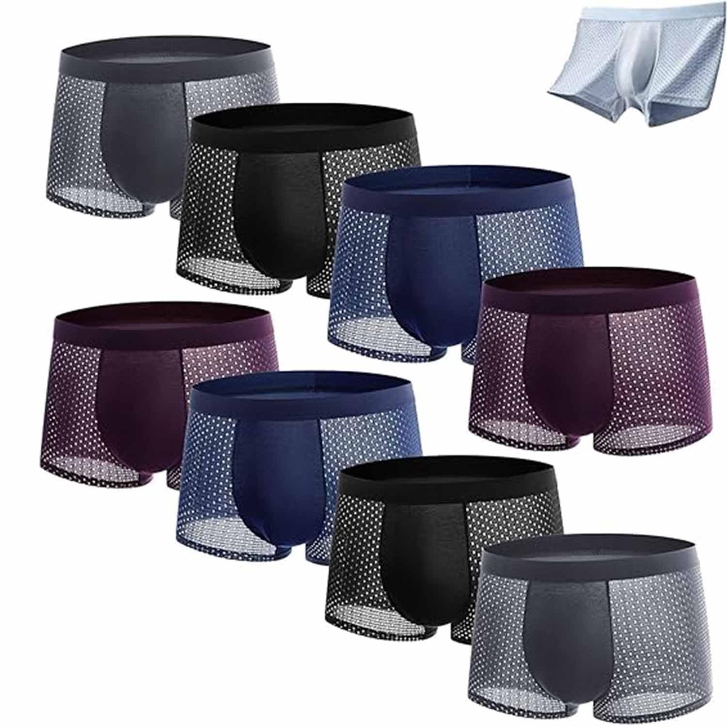 Slip Boxer Intimi da Uomo con Patta Aperta, Gamba Regolare, Intimo Traspirante e Confortevole per Uomo