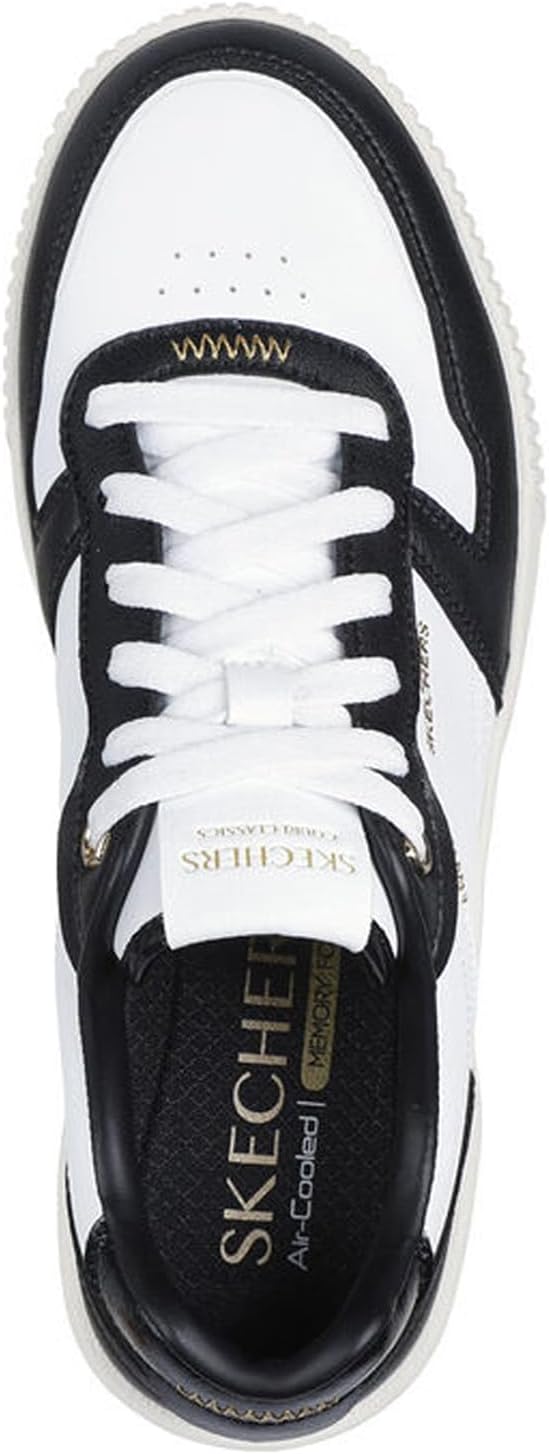 Skechers Women's Jade - Best in Class Leather Lace-Up Sneakers with Memory Foam, White/Black, 7 - Image 6
