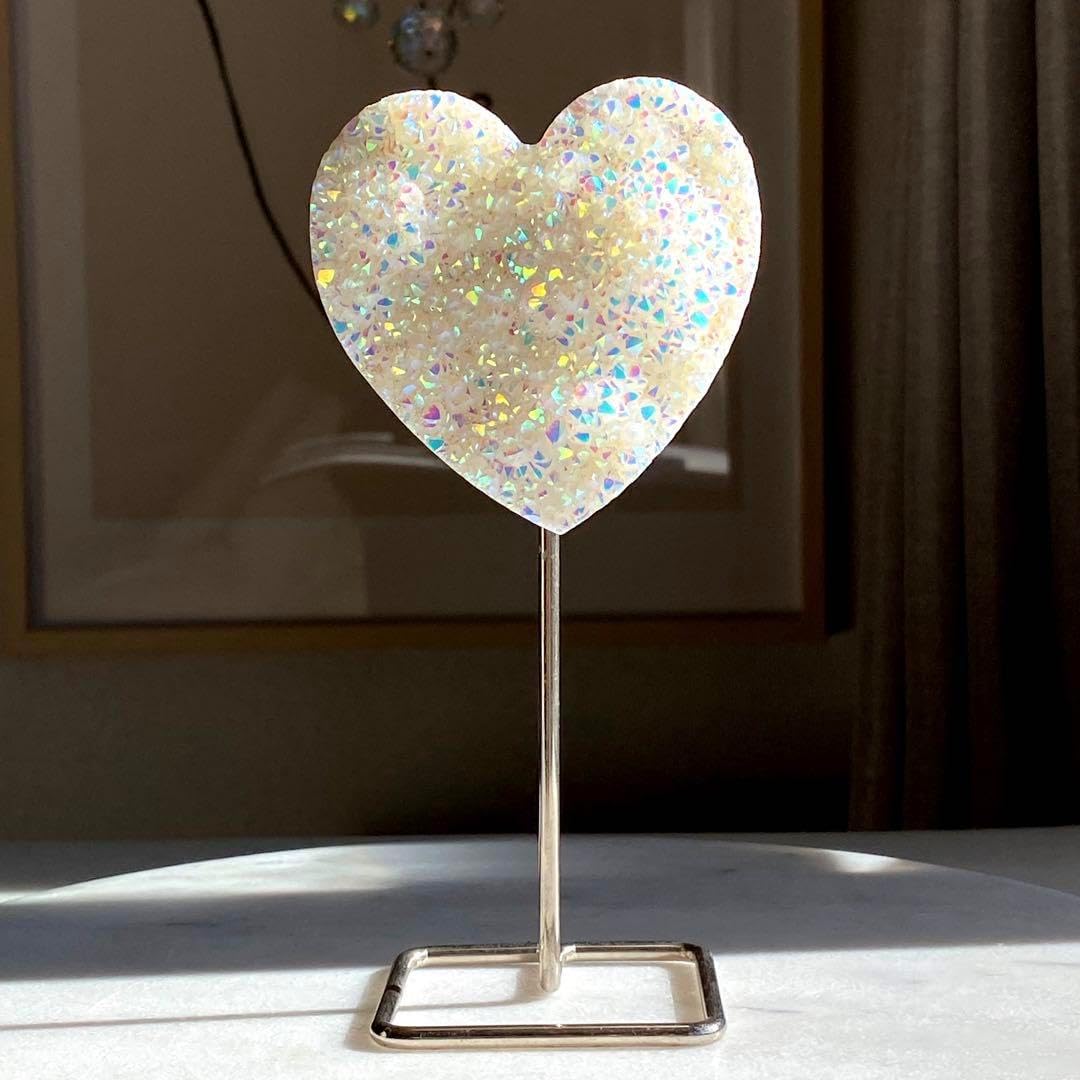 破格 エンジェルオーラ クォーツ クラスター ハート スタンド付 <0202z