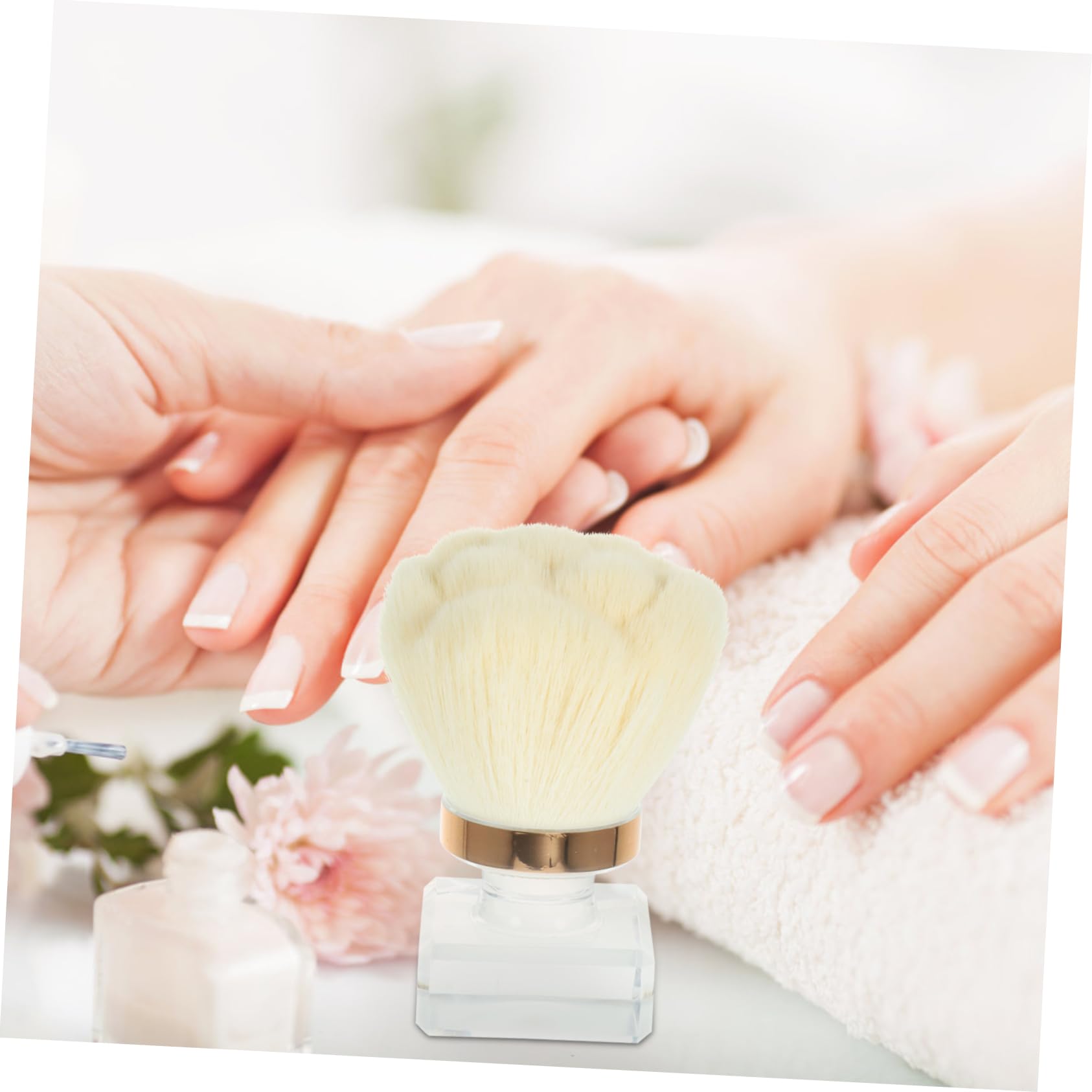 BUTIFULSIC Convenient Nail Dust Remover Brush Blush Brush Compact Makeup Set for Home Travel