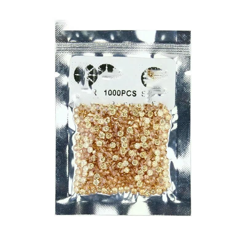 Lote de 1000 piedras de circonita cúbica sintéticas de, de 0,8 a 3,0 m, de calidad 5A, para joyería (1000 unidades), color B, amarillo, rosa y negro, 2,0 mm.