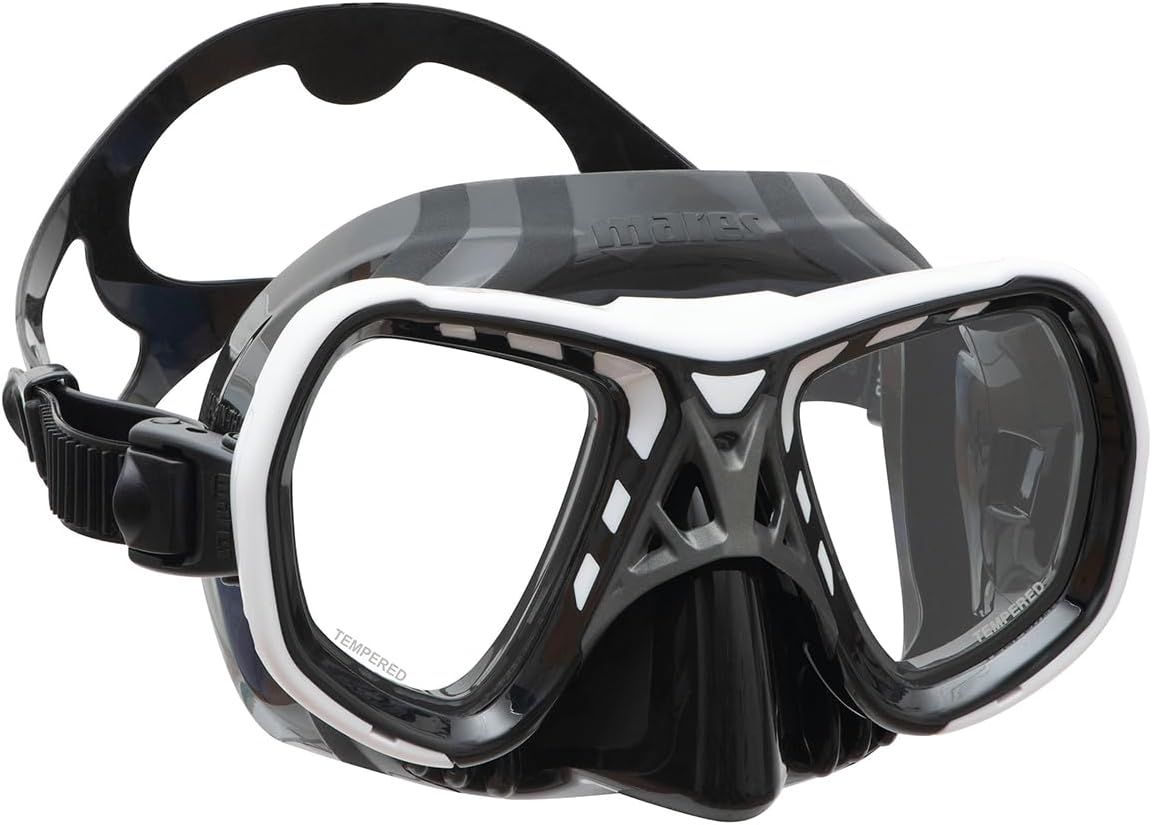 Mares Spyder Double-Lens Scuba Diving Mask with Silicone Face Piece