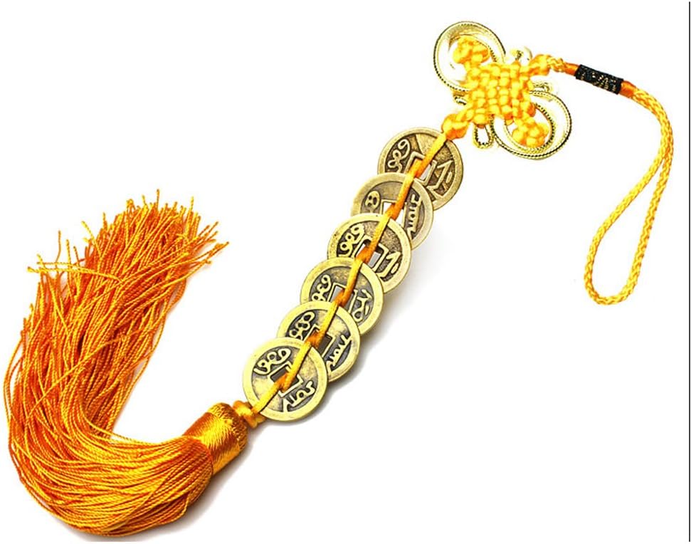 Hоlіdау Dеаlѕ 🛒 ZeeStar Chinese Feng Shui Five Emperor Money Coins for Wealth and Success with Chinese Knot Lucky Coins Golden Yellow (6 Coins)