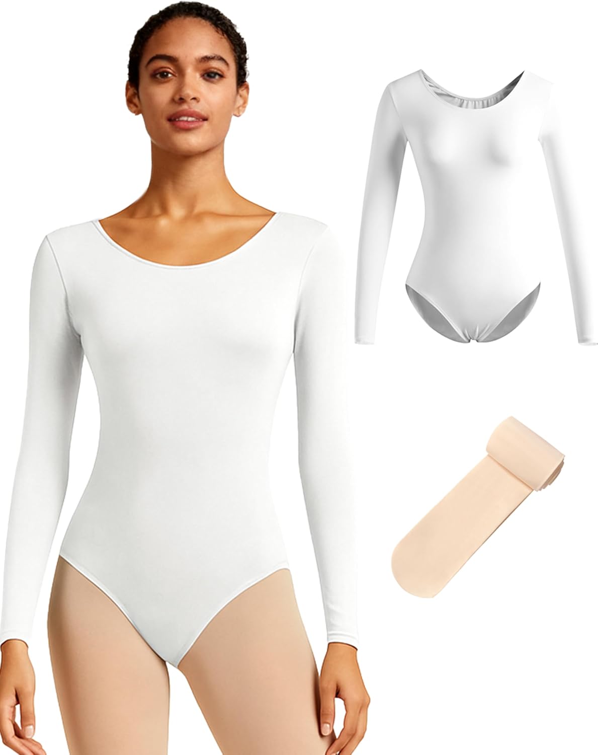 Ballet Leotards for Women Black Leo with Tights for Dance Adult Teenage S-XXL Gymnastic Dancewear