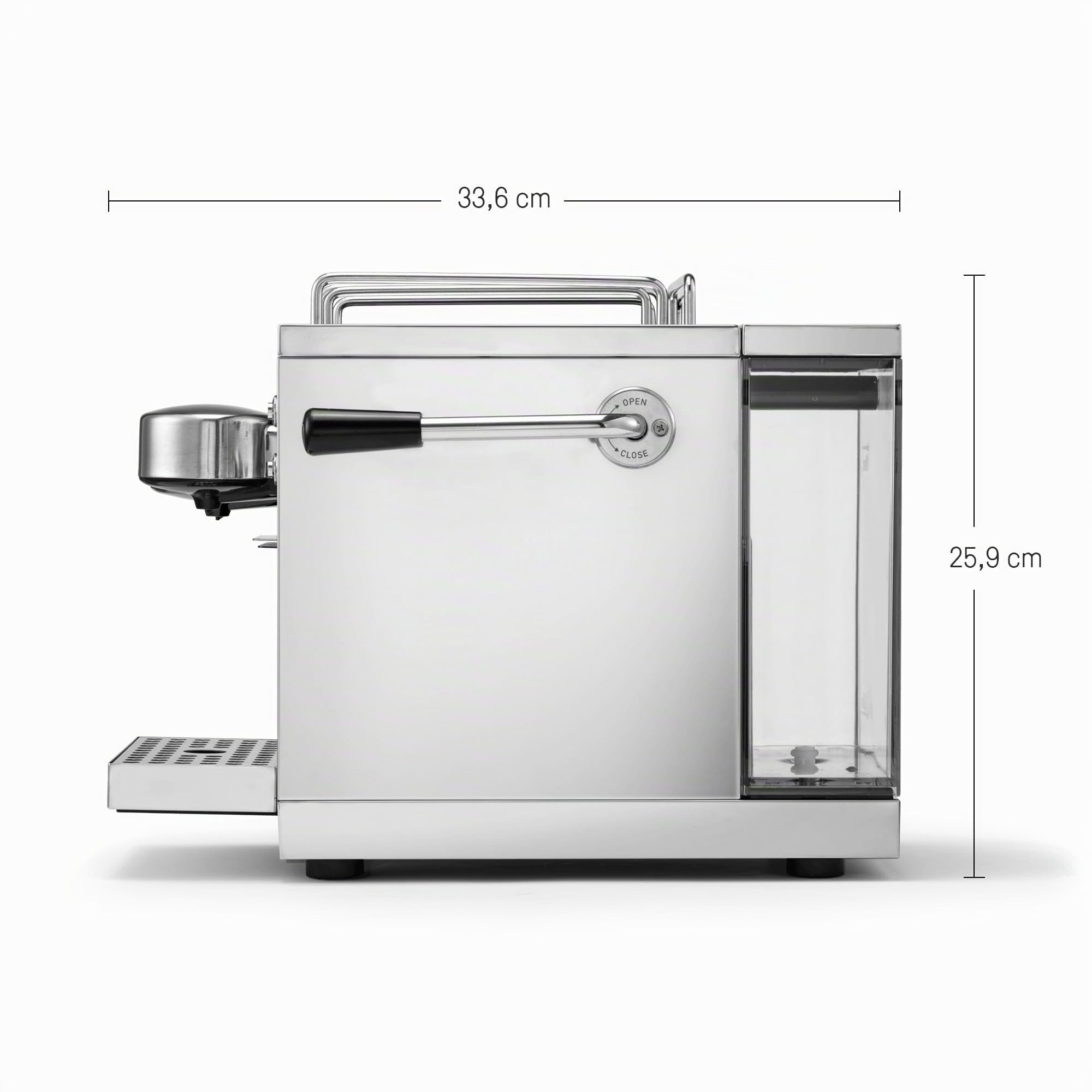 Cafetera automática de expresos Sjostrand, de Acero Inoxidable para cápsulas monodosis. Compatible con Nespresso Silver