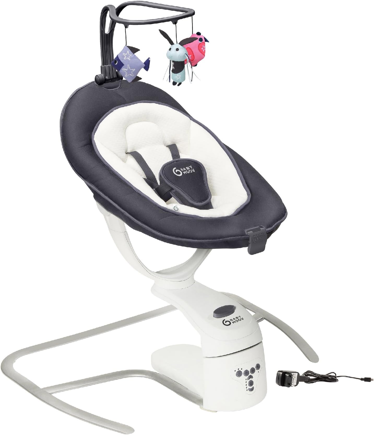 Swoon Motion Zinc Baby Swing - 360° Rotating Seat, 5 rocking speeds, 8 Melodies, Adjustable Recline, Newborn Insert