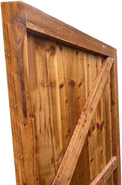 Garden Gate, Pedestrian Wooden Gate Pressure Treated, Wooden Feather Edge Garden Door 6ft Height 2 Feet Width 2 inches Depth (180cm High x 83cm Wide x 6cm Deep) - 5