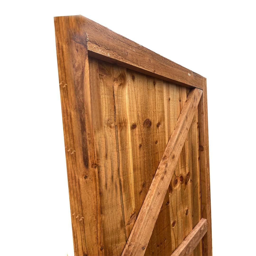 Beds Planet Garden Gate, Pedestrian Wooden Gate Pressure Treated, Wooden Feather Edge Garden Door 6ft Height 2 Feet Width 2 inches Depth (180cm High x 90cm Wide x 6cm Deep) — view 6