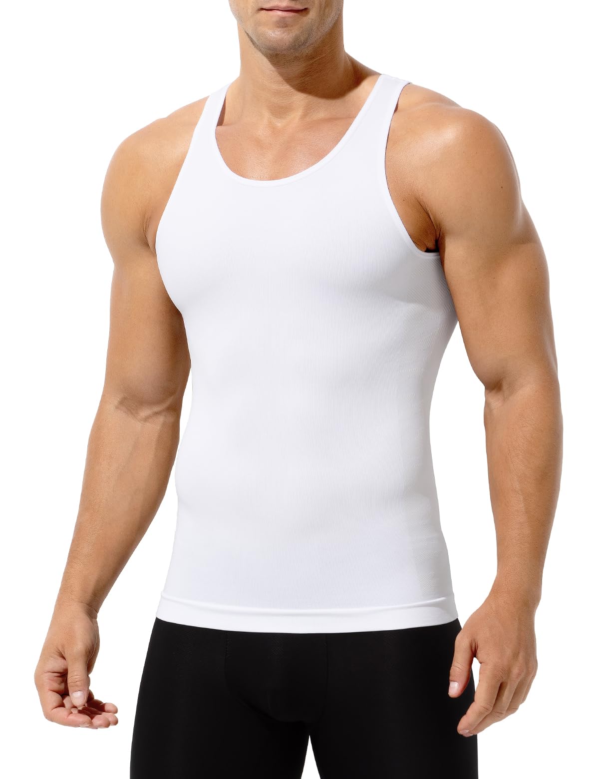 Casey Kevin Camiseta Compresión Hombre Elasticidad Camiseta Faja Hombre Reductora Chaleco Reductor Body Shaper para Diario y Deportivas