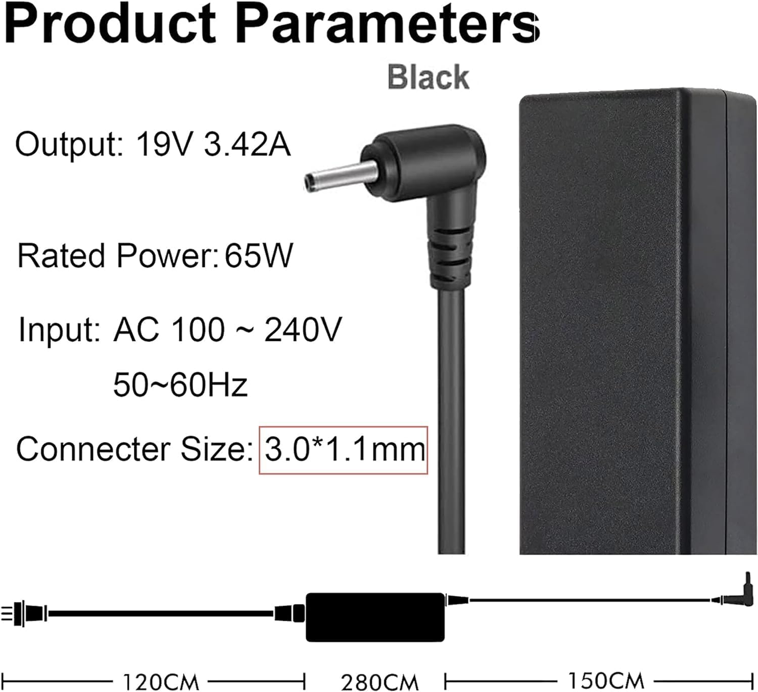 65W Caricatore Alimentatore per Acer Aspire 5 A515-54 A515-55 A515-56 A515-46 Swift 1 3 5 SF113-31 SF114-31 SF114-32 SF314-42 SF314-51 SF314-52 Spin 1 3 5 Chromebook PC Portatile Caricabatterie