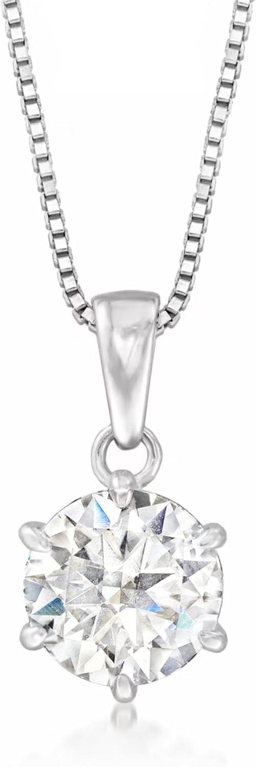 Ross-Simons 1.00 Carat Moissanite Solitaire Necklace in Sterling Silver