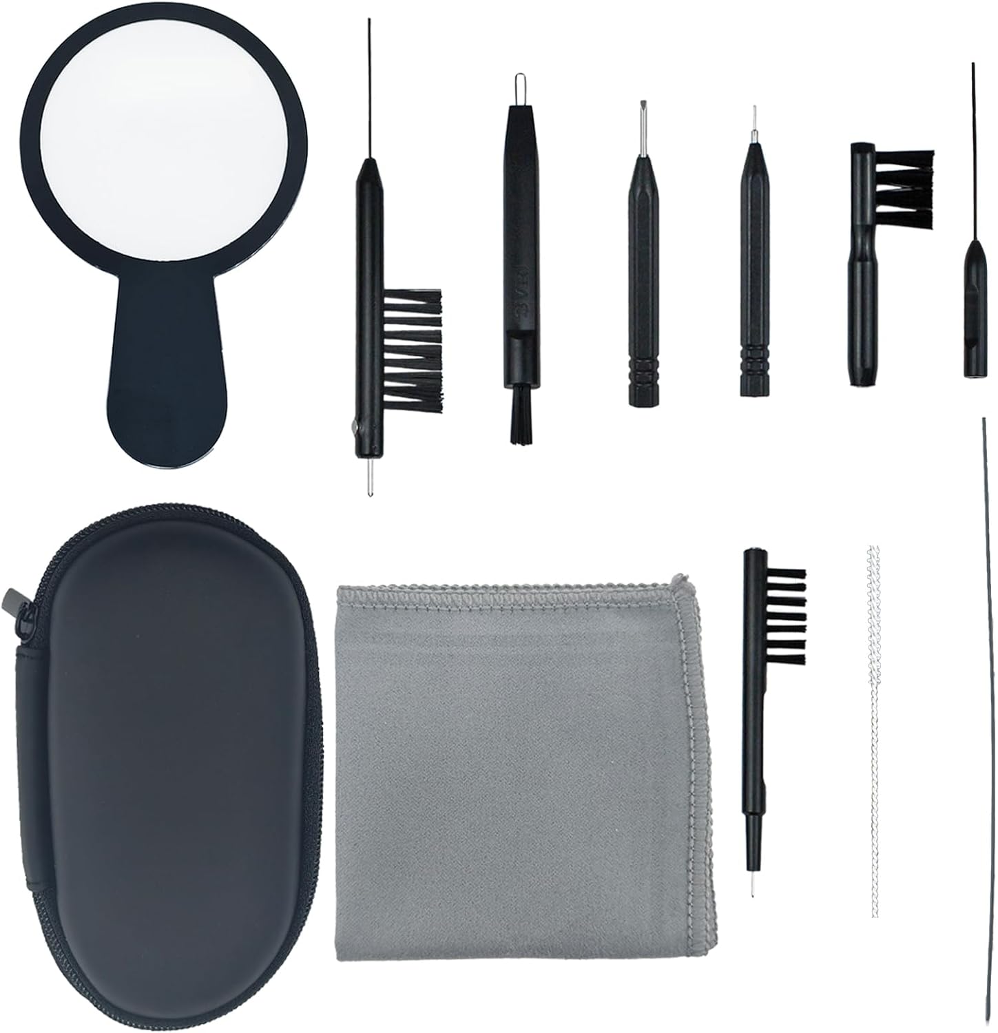 12 Piece Hearing Aid Cleaning Kit Includes Brush Tools for Hearing Amplifiers Earbuds and Headphones with Portable Case Set B