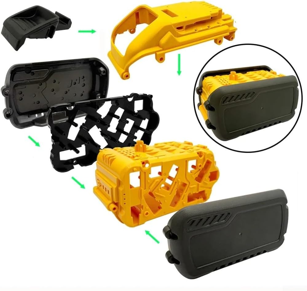 RichVibe 15 Cells 21700 Lithium Battery Storage Case With Charging Protection Board For Dewalt 18V/20V Tools, Plastic Housing For Repair And Assembly Projects