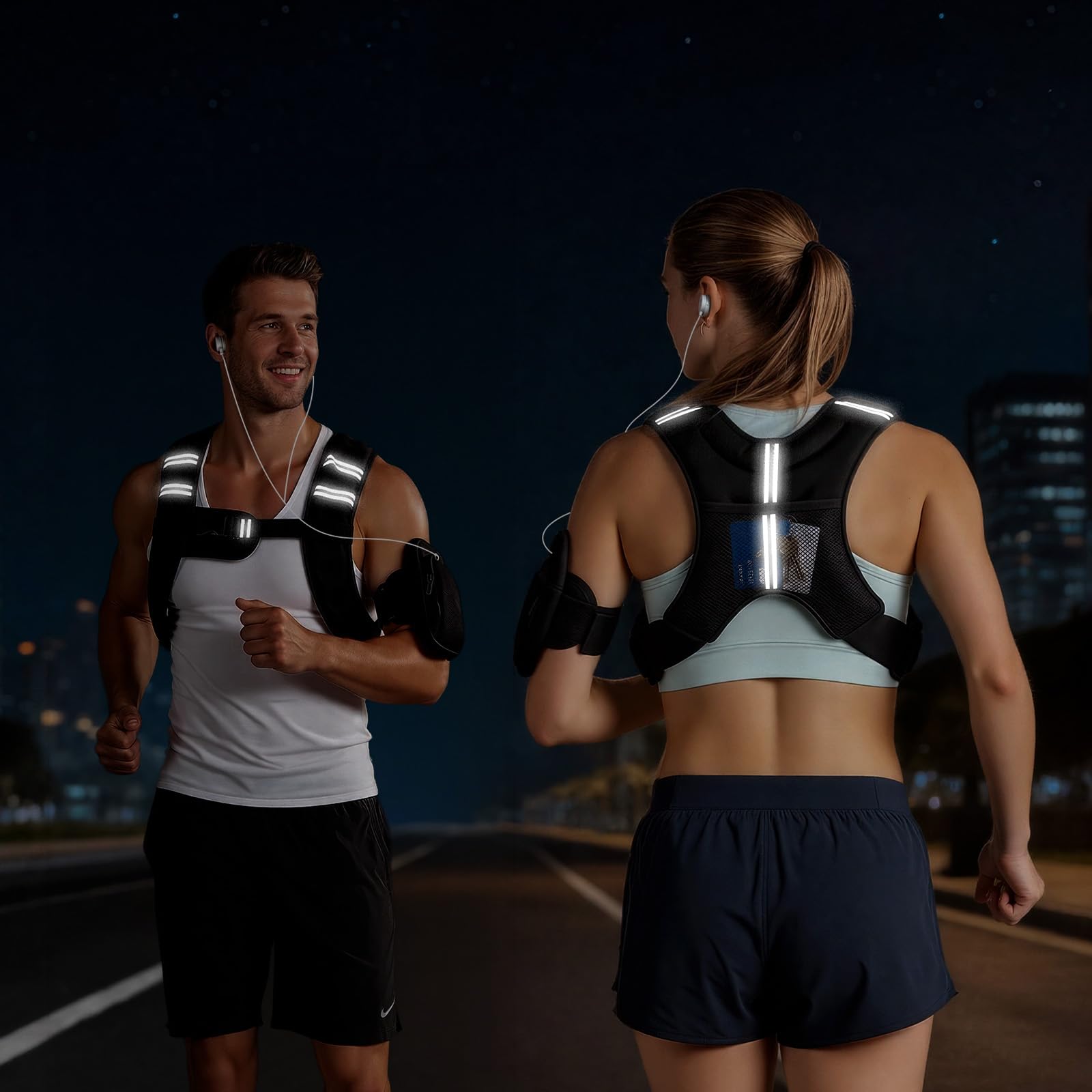 VEVOR Gewichtsweste mit reflektierendem Streifen, verstellbare Schnalle, Körpergewichtsweste für Männer und Frauen, Trainingsgerät für Krafttraining Laufen Joggen Fitness