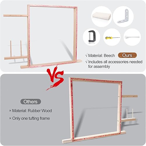 Miniatura 2 de Marco de acolchado con kit de recortadora de alfombras, marco de acolchado de alfombra con paño de acolchado y abrazadera de mesa, recortadora