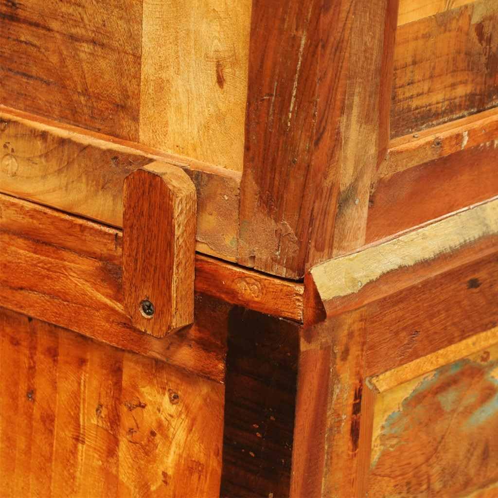 Libreria in legno massiccio riciclato in stile vintage con tre ripiani e armadietto per soggiorno, ufficio o cameretta dei bambini, robusta, fatta a mano, versatile, salvaspazio