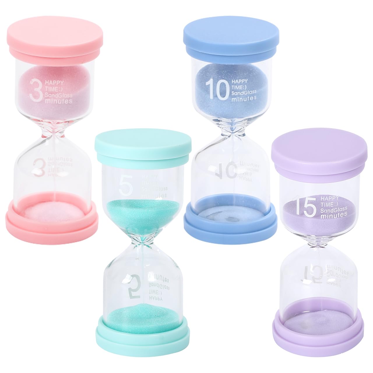Amazon｜cocoriko 砂時計 4個 セット カラフル オシャレ 3分 5分 10分