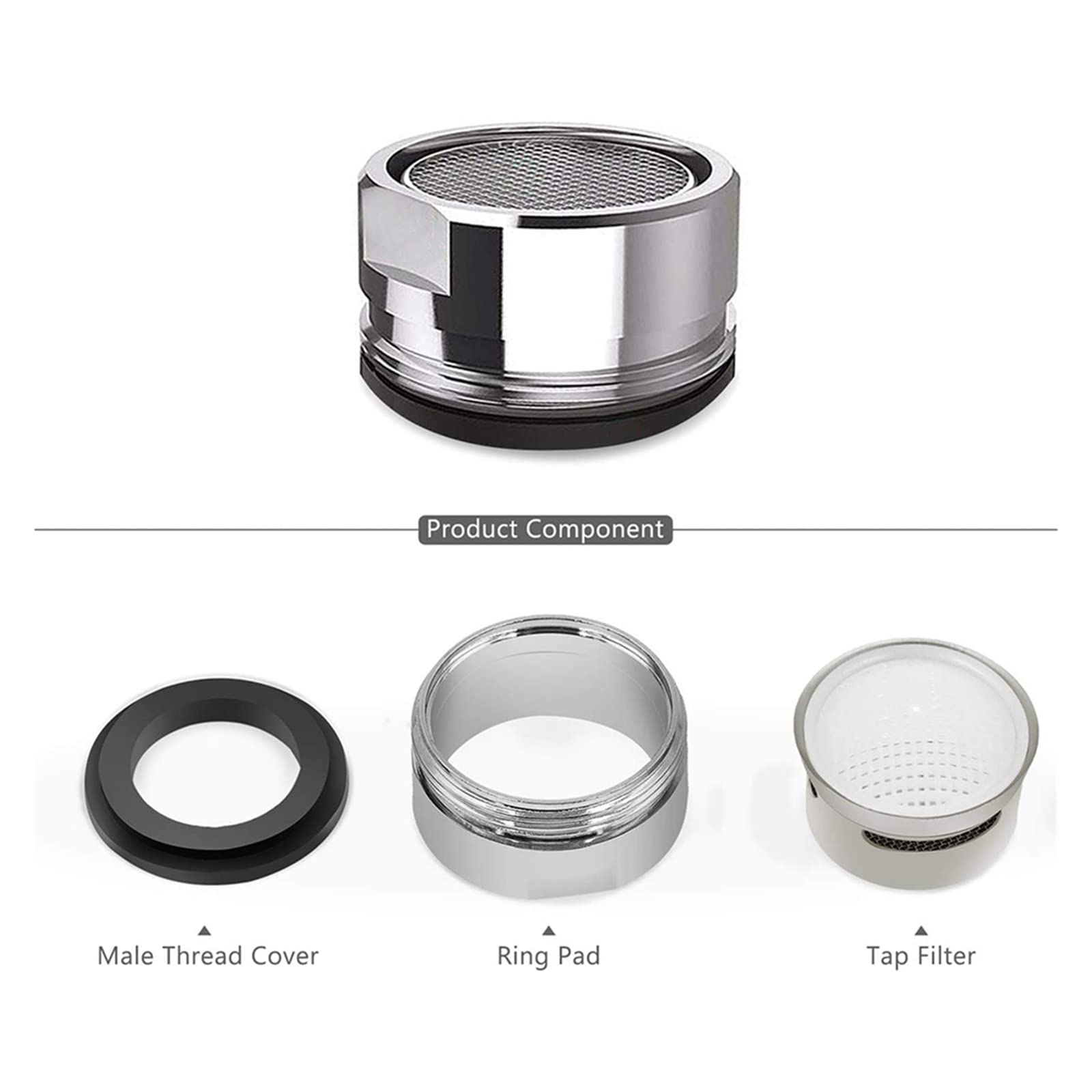 XYNSNDB 3 Pezzi in Ottone Rubinetto a Risparmio idrico aeratore Rubinetto per lavabo da Cucina Filtro ugello Misto M24 Splash Head Rubinetto aeratore Rubinetto Accessori Installazione Semplice
