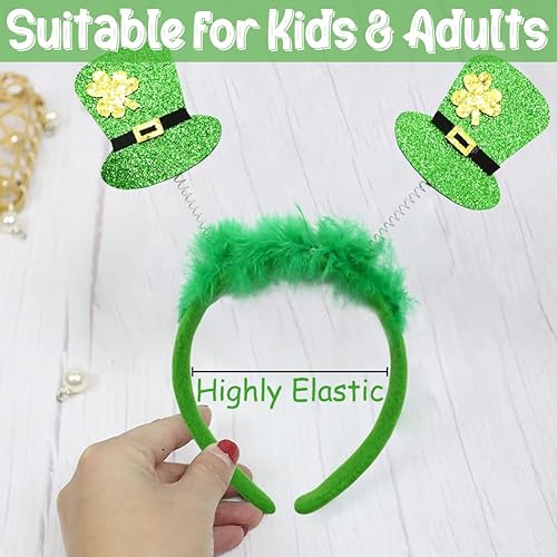 Miniatura 5 de BOLZRA 8 diademas y lentes de sol de trébol para el día de San Patricio, accesorios para lentes de trébol para el día de San Patricio, suministros