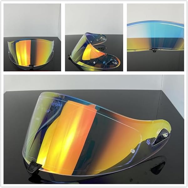 バイク ヘルメット シールド ミラーシールド 【適合:OGK KABUTO AEROBLADE 5/6】 ヘルメット・バイザー 紫外線 吸収 バイク用 ヘルメットアフターマーケット交換 (透明REVOブルー) - 3