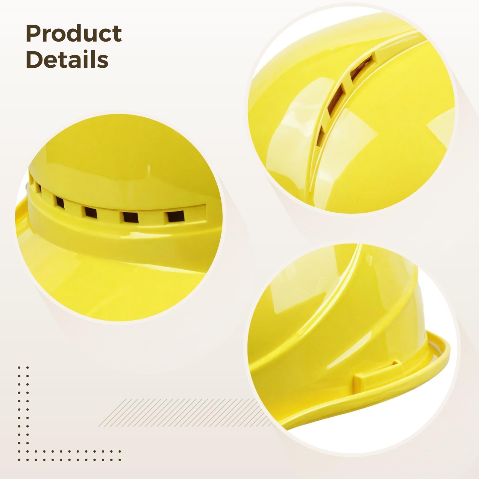Casco de seguridad impermeable, casco duro de difusión de 4 puntos con diseño ventilado, ajustable, transpirable, cómodo para trabajos industriales y de construcción