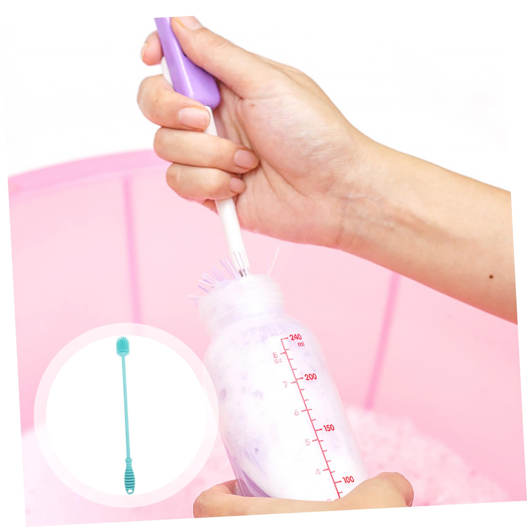 Healeved 3stücke Langanhaltende Silikonflaschenbürste Mit Langem Griff -zertifizierte Reinigung Für Babyflaschen Sportflaschen Vasen Und Mehr Hygienisch Langlebig Und Geruchsneutral