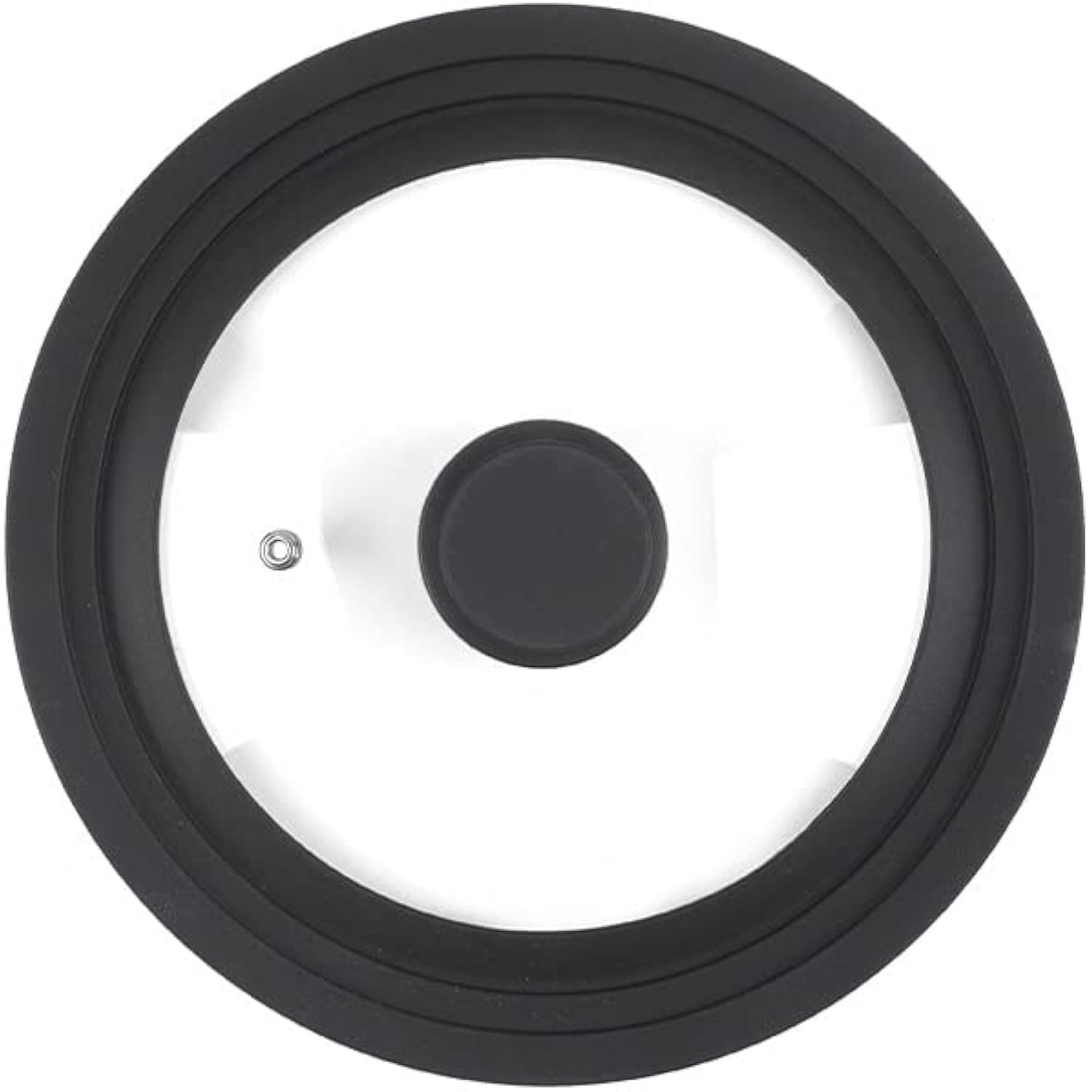 Pan Lid, Frying Universal Round Pot For Pots Pans Cookware Tempered Glass For Skillets With Silicone Rim Replacement For(Black 18-20-22)