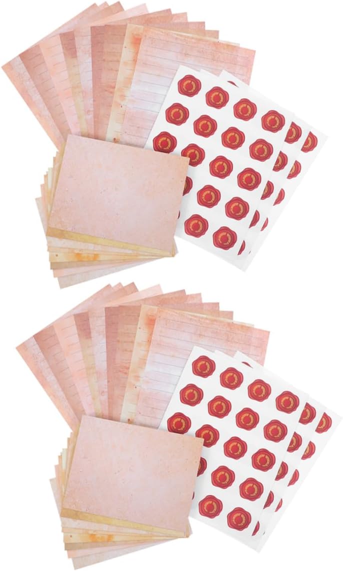SEWACC Vintage Letter Writing Paper and Envelopes Set with Lined Stationery, 2 Sets Retro Writing Paper for Handwritten Letters and Greeting Cards, Suitable for Invitations and Personal
