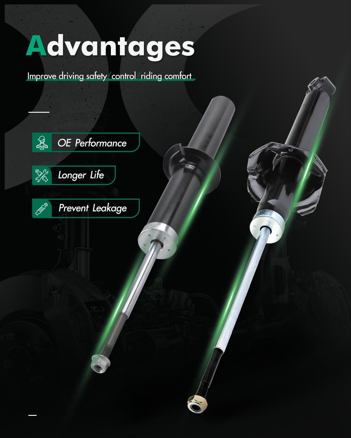 SCITOO Full Set Shocks for CRV, Shocks Absorbers and Struts Fits 1997 1998 1999 2000 2001 for Honda for CR-V Amortiguadores