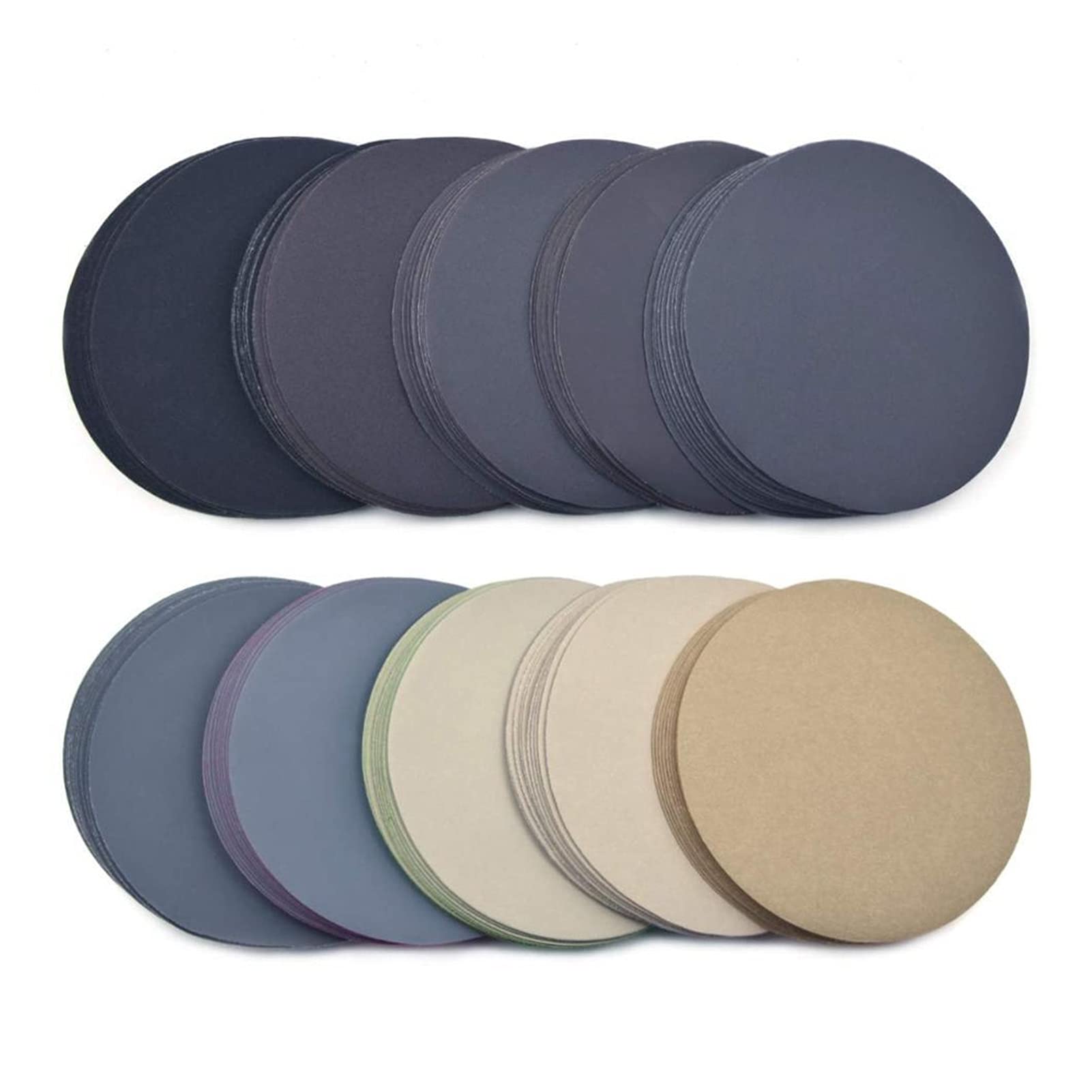 Papel de Lija Hoja de Papel de Lija de 6 Pulgadas 150 mm Impermeable Papel de Lija Gancho y Anillo Papel de Lija 320-10000 Grit Surtido Seco/Húmedo Pulido 50 Hojas