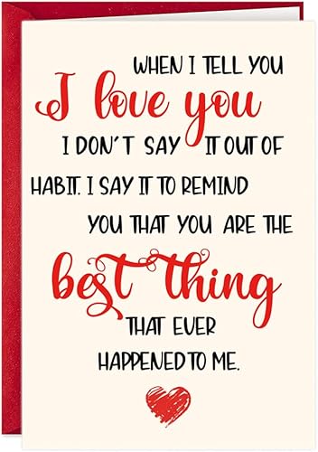 Tarjeta de San Valentín con texto en inglés "When I Tell You I Love You", regalo de aniversario, boda, cumpleaños para esposa, marido, novia, novio,