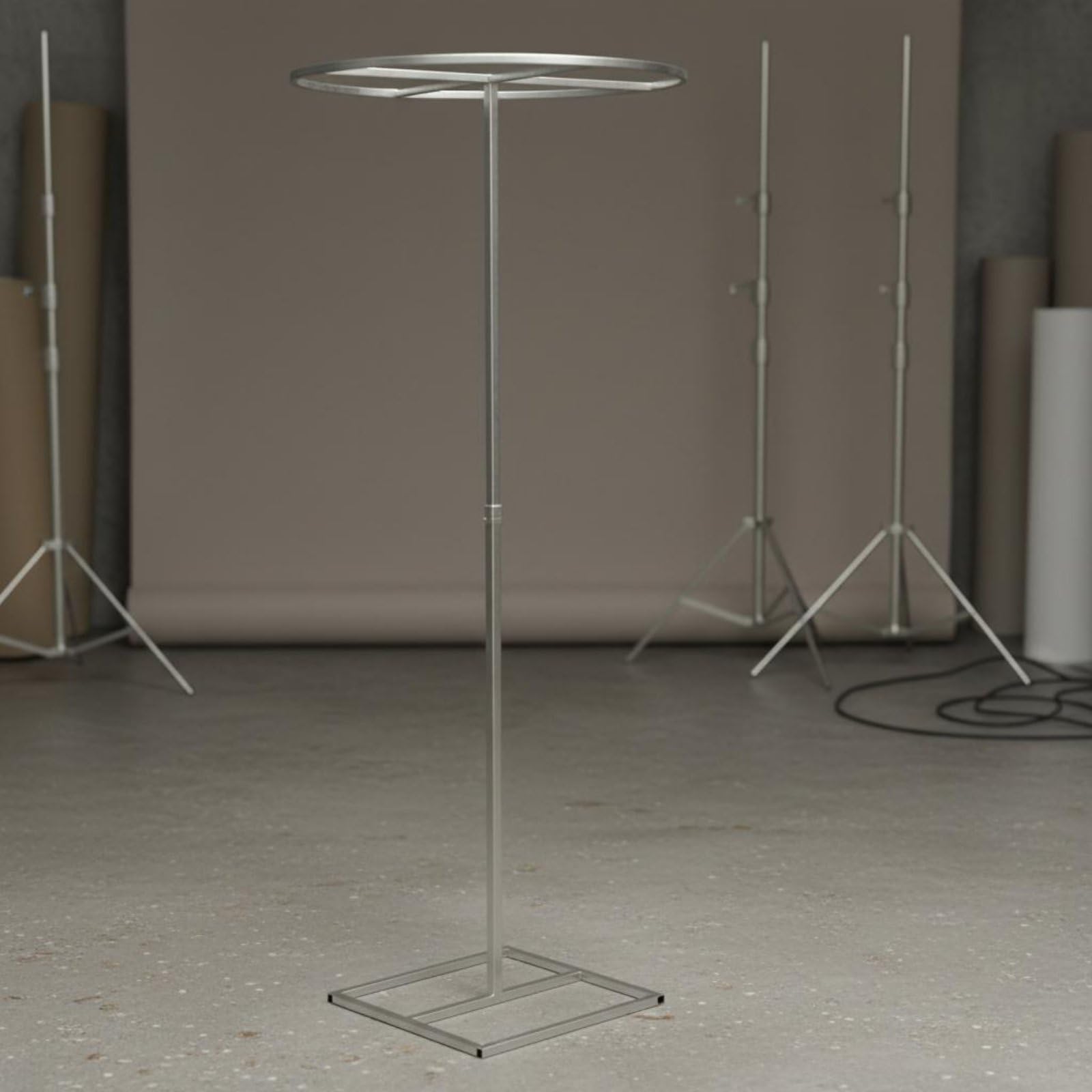 Anillo de Soporte Ajustable Aro Soporte Base Colgante Estructura Regulable Marco Telescópico Regulable para Techos Variados y Montaje Rápido Adecuado, Natural, 100CM