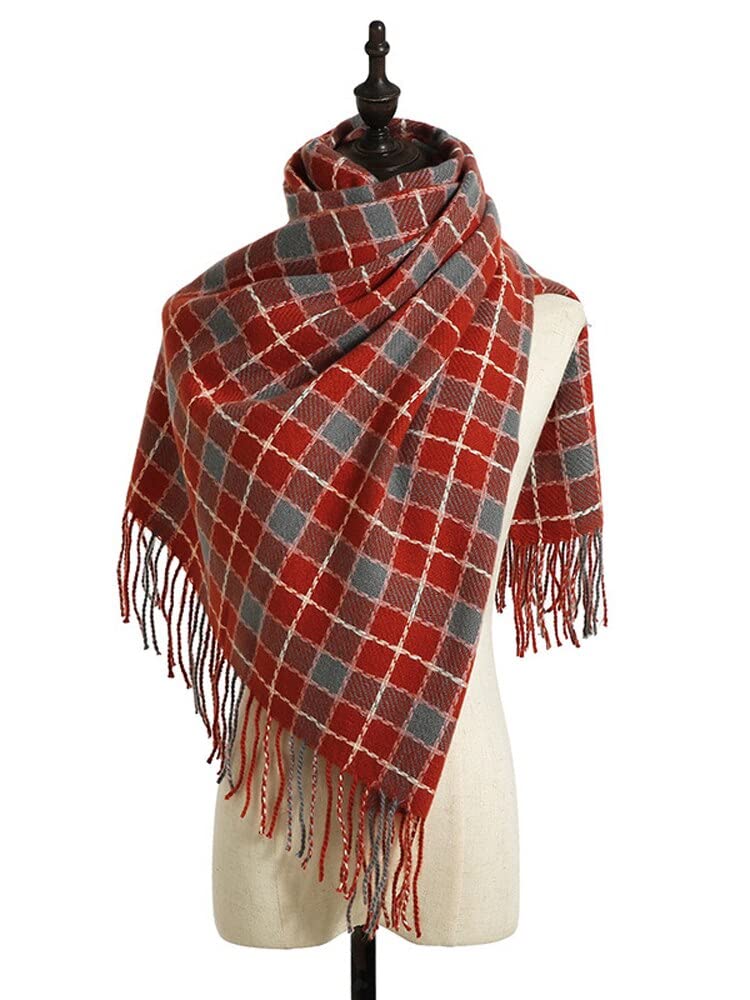 Sciarpa Donna Scialle Uomo Invernale Sciarpa Invernale da Donna Sciarpe Scozzesi Nere Calde in Stile Coreano Womans