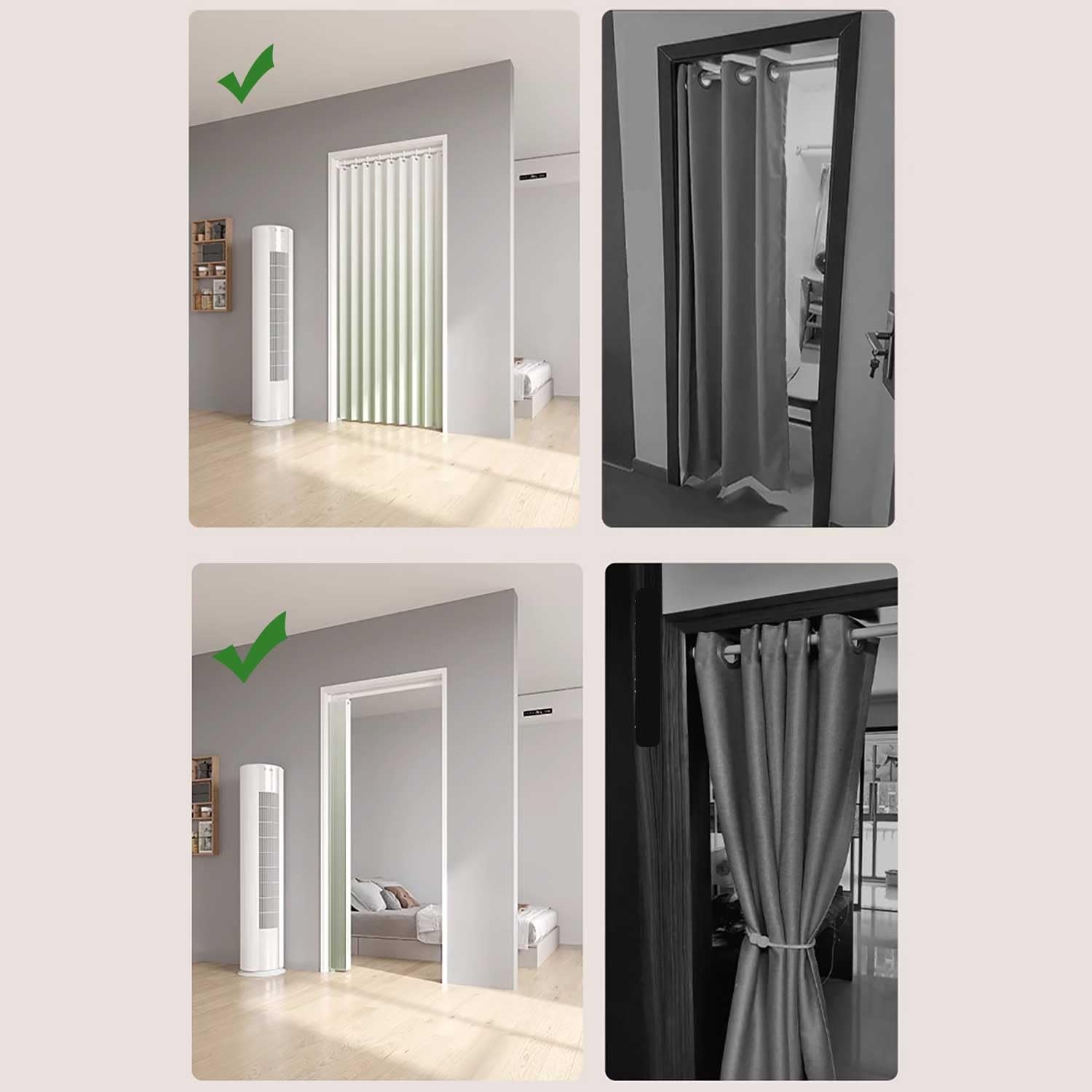 Accordion Blackout Door Curtain Pleated Room Divider Gradient Color Folding Door Curtain Thermal Insulated for Doorways Privacy(Green 1,130x220cm(51x87in))
