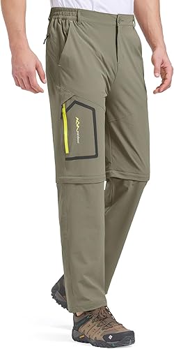 Pantalones de senderismo para hombre, convertibles, de secado rápido, con cremallera, para pesca, viajes, safari