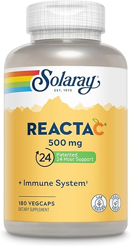 SOLARAY Reacta-C con vitamina C 500 mg - 200 mg concentrado de bioflavonoide, vitaminas de defensa inmunológica - Suplemento patentado de apoyo