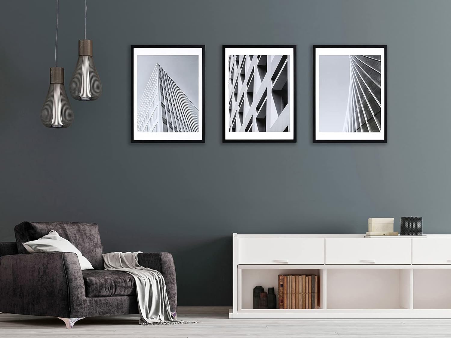 ELSKER&HOME 18x24 Poster Frame Black 3 Pack, Display Pictures 16x20 with Mat or 18x24 Photos without Mat Set of 3, Include 3 Wall Art Prints, Horizontal and Vertical Wall Mounting : Home & Kitchen