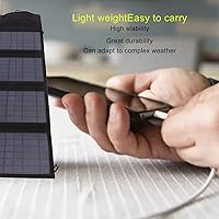 Vista 3 de 14W Foldable Solar Panel Charger Portable Solar Panel Kit, High Efficiency Polysilicon, Portable Environment-Friendly Solar Charger, Durable for