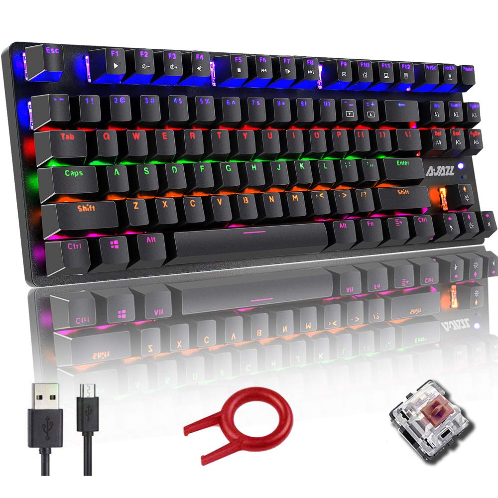 Buy Mechanical Keyboard, 87key Compact Game Keyboard, Rainbow Mixed