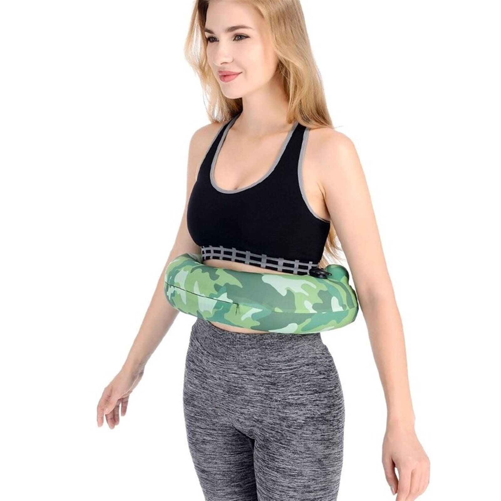 Anillo de natación Swim Belt Portable Inflatable Swimming Ring Pool Multifunctional Float Travel Pillow Water Sports for Pool Beach Accessories(Green)