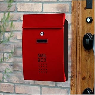 Mailboxes Wall Mount Locking Mailbox Indoor Outdoor Universal Vertical Mounted Mail Box Metal Large Capacity Home Office Comment Box Wall-Mount Mailboxes (Color : C) (D)