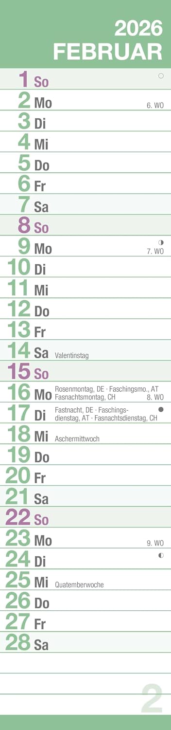 Alpha Edition - GROSSDRUCK Strip Planner XL Calendar 2026 - 15 x 64 cm - Wall Planner - Ideal for Seniors, Office & Family - Large Kitchen Calendar with Holidays (DE/AT/CH) & Moon Phases      Calendar – Wall Calendar, May 1, 2025
