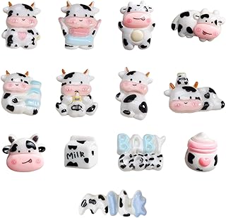 13 Pieces Cartoon Cow and Milk Bottle 3D Resin Refrigerator Magnets - Creative Kitchen & Office Decor, Strong Magnetic Stickers for Photo Displays, Notes, and Memos