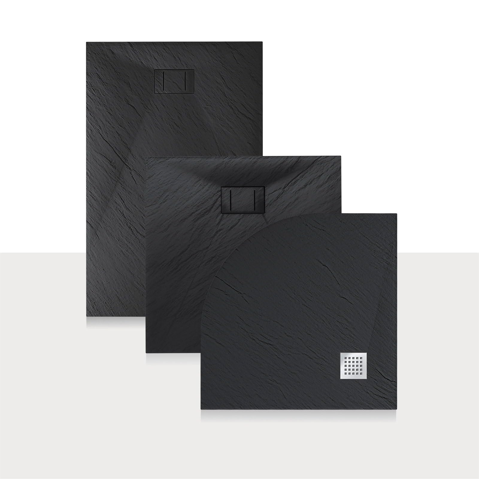 Piatto Doccia 70x90x2,6 CM Rettangolare Antracite Effetto Pietra mod. Blend