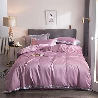 AXOIN HZH Premium Slumber Duvet Cover Set Duvet Cover Bedding 4-Piece Duvet Cover Luxurious Solid Color 117% Silk Bedding