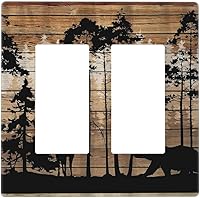 Vista 41 de Mid Century Morden Boho - Placa de pared para interruptor de luz dúplex de 1 banda, placa frontal decorativa eléctrica para receptáculo para baño