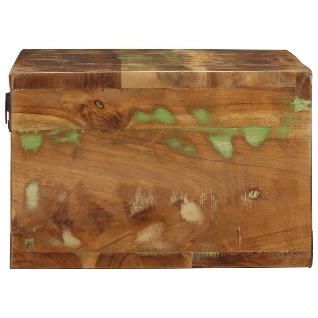 Mueble TV de pared madera reciclada maciza 80x30x19 cm estante colgante