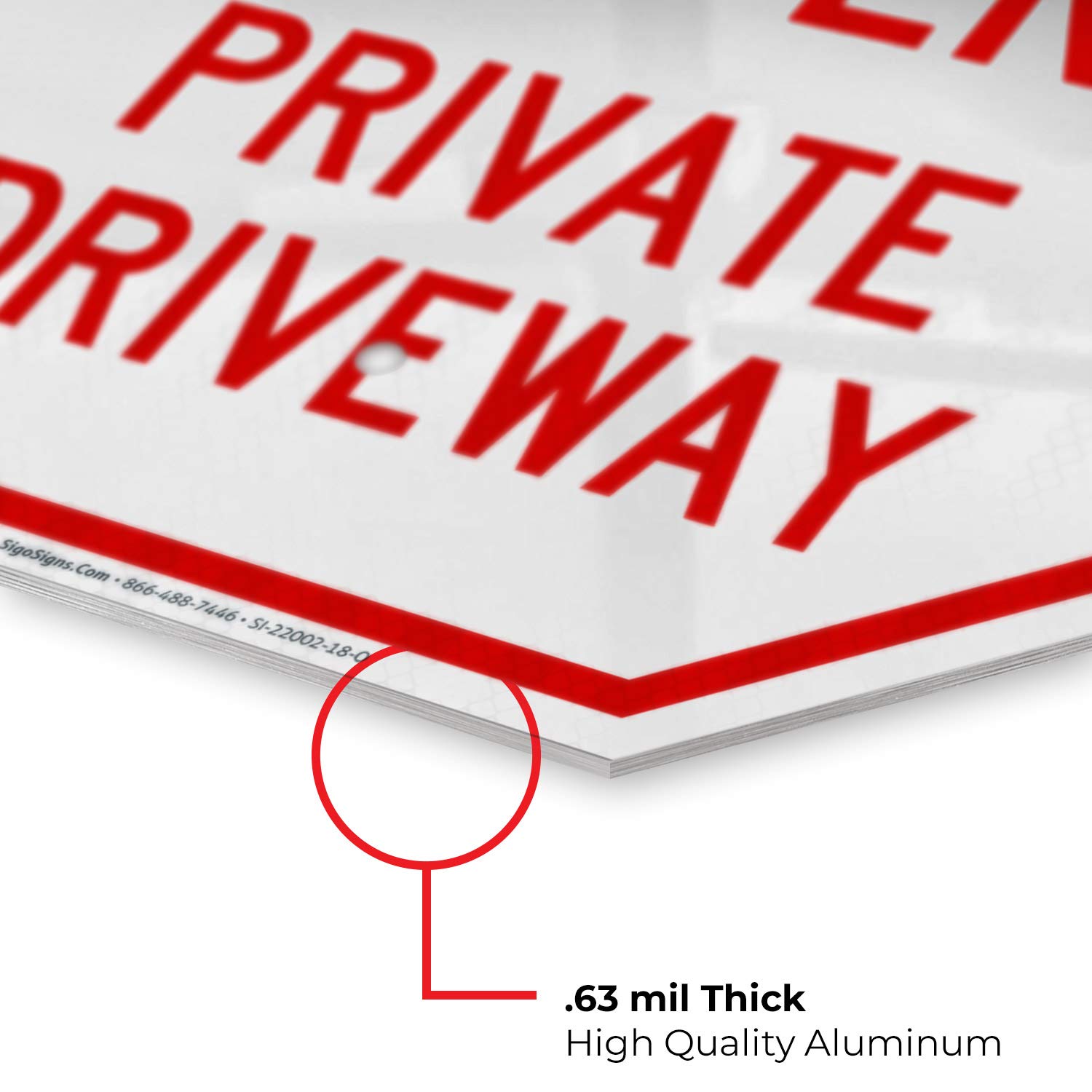 Private Driveway Sign, Do Not Enter Sign, 18x18 Inches, 3M EGP Reflective .063 Aluminum, Fade Resistant, Indoor/Outdoor Use, Made in USA